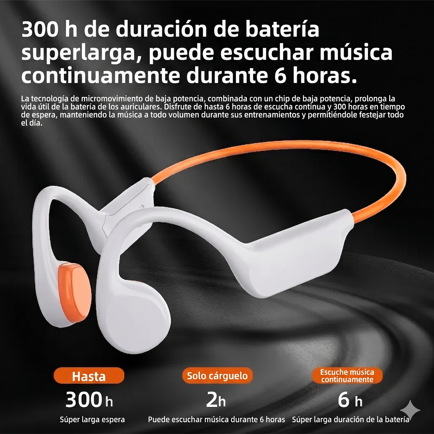Auriculares ftvclick de conduccion osea resistentes al agua para deportistas
